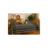 Bonny Home Saçaklı Piti Kareli Masa Örtüsü, 150x150 cm, Siyah