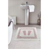 Bonny Home Soffy Doğal Pamuklu Pembe & Krem Ayak Paspası, 50x70 cm, Banyo Paspası