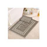 Bonny Home Soffy Kahve & Kahve 2 Adet 50x70 cm Banyo Paspası %100 Doğal Pamuk Ayak Paspası Ayak Havlusu