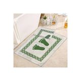 Bonny Home Soffy Krem & Yeşil 2 Adet Banyo Paspası, 50x70 cm,%100 Doğal Pamuk