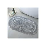 Bonny Home Spagetti Gri Banyo Halısı, 50x60 cm,%100 Pamuk, Makinede Yıkanabilir
