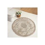 Bonny Home Spagetti Vizon Yuvarlak Banyo Halısı, 60x60 cm,%100 Pamuk Dokuma, Makinede Yıkanabilir