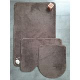 Bonny Home Ultrasoft Düz Kapuçino Renkli 3’lü Kaymaz Deri Tabanlı Banyo Halısı Seti