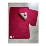 Bonny Home Ultrasoft Düz Mürdüm 2'li Banyo Halısı Paspası Seti Kaymaz Taban Makinede Yıkanabilir Klozet Takımı