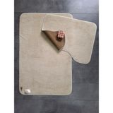 Bonny Home Ultrasoft Düz Vizon 2'li Banyo Halısı Paspası Seti Kaymaz Taban Makinede Yıkanabilir Klozet Takımı