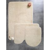 Bonny Home Ultrasoft Düz Vizon 3’lü Banyo Halısı Paspası Kaymaz Deri Taban Makinede Yıkanabilir Klozet Takımı