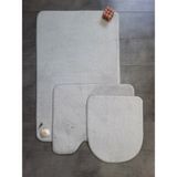 Bonny Home Ultrasoft Gümüş Gri 3’lü Düz Banyo ve Klozet Paspas Takımı Kaymaz Tabanlı Yıkanabilir
