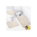 Bonny Home Unicolor Vizon 3lü Banyo Paspası Seti, 60x90 cm, Kaymaz Klozet Takımı