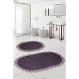 Bonny Home Venüs Gri 2'li Dantelli Banyo Paspası Seti, Klozet Takımı