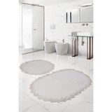 Bonny Home Venüs Krem 2'li Dantelli Banyo Paspası Seti, 105x65 cm + 75x55 cm