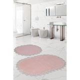 Bonny Home Venüs Pudra 2'li Dantelli Banyo Paspası Seti, 105x65 cm + 75x55 cm