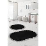 Bonny Home Venüs Siyah 2'li Dantelli Banyo Paspası Seti