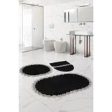 Bonny Home Venus Siyah 3'Lu Dantelli Banyo Paspasi Seti Ceyizlik Klozet Takimi