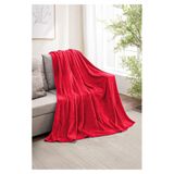 Bonny Home Warm Embrase Kadife Kırmızı Yılbaşı Temalı TV Battaniyesi, Çift Kişilik, 220 x 200 cm, Polar Battaniye
