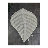Bonny Home Yaprak Krem Doğal Pamuklu Banyo Paspası, 100x100 cm, Tufting Dokuma