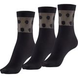 Bonny Silver Koku Yapmayan Polka Soket Kadın Siyah Gümüş Çorap 3lü Paket - Standart