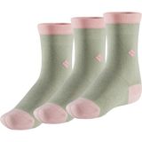 Bonny Silver Koku Yapmayan Soket Kız Çocuk Yeşil Pembe Gümüş Çorap 3'lü Paket - 35 - 38