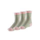 Bonny Silver Koku Yapmayan Soket Kız Çocuk Yeşil Pembe Gümüş Çorap 3'lü Paket Yeşil Pembe 5-8 Yaş