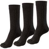 Bonny Silver Mantar Önleyici Parmaklı Soket Kadın Siyah Gümüş Çorap 3'lü Paket - 35 - 40