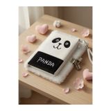 BONOVE Peluş Defter Cüzdan ve Kalemlikli, Kilitli Sevimli Panda Defteri