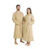 BONPERLA %100 Pamuk Muslin Kimono Bornoz, Sabahlık, Yumuşak Bornoz, Türk Lüks Uzun Kaftan, Üniseks, Bej (L/XL, Bej) (S/M, Bej), Bej, 9-66