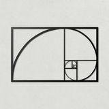 BONPERLA Altın Oran Metal Duvar Sanatı - Geometrik Spiral Duvar Dekoru - Modern Siyah Minimalist Heykel - Matematikten Esinlenen Ev ve Ofis Dekorasyonu (35,4 "x22")