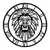 BONPERLA Geometrik Aslan Kafası Metal Duvar Saati - Oturma Odası, Mutfak, Ofis, Ev Dekoru için Sessiz Tik Takmayan Dekoratif Saat (50 cm x 50 cm)