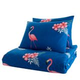 BONPERLA Hayvan Yatak Takımı, Tam/Çift Kişilik Yatak Örtüsü Seti, Flamingo Temalı Örtü, Çocuk Erkek Kız Çocuk Yatağı, (Tam/Kraliçe)