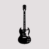 BONPERLA İkonik Elektro Gitar Siluetleri Metal Duvar Sanatı Seti - Klasik Rock Müzik Stüdyosu ve Erkek Mağarası Dekoru - Müzik Dekorasyonu, Siyah (GT-04, 100 cm x 32 cm)