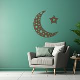 BONPERLA İslami Duvar Sanatı, Metal Duvar Sanatı, Hilal Ay ve Yıldız Duvar Dekoru, Ev Ofis Oturma Odası Dekorasyonları, Müslüman Yeni Eve Taşınma Hediyesi (Bronz, 24" U x 22" G, 5463)