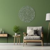 BONPERLA Kafirun Suresi Duvar Tabelası, İslami Duvar Sanatı, Metal Duvar Dekoru, Ev Ofis Oturma Odası Dekorasyonları, Müslüman Yeni Eve Taşınma Hediyesi (Gümüş, 71 cm U x 71 cm G, Kafirun)