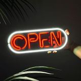 BONPERLA Modern LED Neon Açık Tabela - İş Mağazası Ofis Ev Bar Perakende Mağazalar Restoranlar Kafeler için Enerji Verimli Pencere Teşhir Işığı (Tasarım 4)