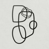 BONPERLA Modern Minimalist Metal Duvar Sanatı - Oturma Odası veya Yatak Odası için Soyut Çizgi Sanat Heykeli - Siyah Demir Duvar Dekoru - İskandinav Tarzı El Yapımı Duvar Askısı (45 cm x 28 cm)