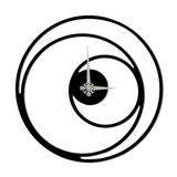 BONPERLA Modern Spiral Duvar Saati - Minimalist Siyah Metal Sanat Saati - Sessiz Tik Takmayan Hareket - Pille Çalışır - Oturma Odası, Ofis veya Yatak Odası için Çağdaş Duvar Dekoru (59,6 x 59,9 cm)