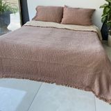 Bonperla Muslin Battaniye%100 Pamuk, 4 Katlı Yatak Örtüsü, Yumuşak Türk Pamuğu Muslin Yatak Örtüsü, Ters Çevrilebilir Örtü, Kahverengi (King Boy 95x102-230x260cm)