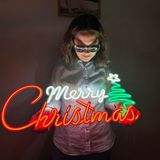 Bonperla Noel Dekorları Seti, Noel Duvar Sanatı, Neon Metal Duvar Sanatı, Işıklı Geyik, Yıldız, Ağaç, Mutlu Noeller Süslemeleri, Neon Duvar Tabelası, Ev Ofis Otel Pub Bar Kafe Duvar Dekoru (Mutlu Noeller)