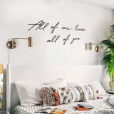 BONPERLA Romantik Yatak Odası Dekoru - All of me loves all of you Metal Duvar Sanatı | Modern Senaryo Alıntı İşareti | Çiftler ve Yatak Odaları için Siyah Çelik Duvar Dekoru | Düğün Hediyesi
