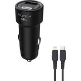Bontec Araç Şarj Aleti Çakmaklık Type-C + USB Girişli 48W (Kablo Dahil) - Lightning