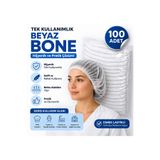 Bonteks Medikal Beyaz Bone 100 Adet – Lastikli Hijyenik Standart Bone Saç Bonesi Tek Kullanımlık