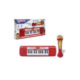 Bontempi 24 Tuşlu Mikrofonlu Org Seti, Kırmızı, Eğitici Kayıt Özellikli Işıklı Çocuk Müzik Aleti, 3+ Yaş