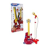 Bontempi Ayaklı Mikrofonlu Kırmızı Elektronik Çocuk Rock Gitarı 5 Ritimli Telli Konser Seti