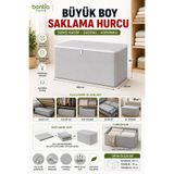 Bontia Büyük Boy Saklama Hurcu 100x50x50 cm Fermuarlı Hurç Yorgan Battaniye Kıyafet Düzenleyici Dolap İçi ve Baza Altı Saklama Kutusu
