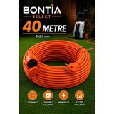 Bontia Uzatma Kablosu 40 Metre 3x2.5 Mm² Cca Kablolu Kapaklı Monofaze Ev Tipi Topraklı Tekli Grup Fiş Priz IP44 Taşıma Çantalı - Turuncu
