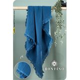 Bontino 4 Katlı %100 Pamuk Müslin Bebek Battaniyesi Saçaklı Çok Amaçlı 110X90 cm - Tek Ebat