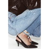 BonuStep Glossy Kadın Rugan Kahverengi Rahat Klasik Topuklu Ayakkabı 6cm