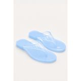 BonuStep Jelly Candy Kadın Bebe Mavi Şeffaf Parmakarası Jel Plaj Terlik