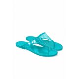BonuStep Jelly Candy Kadın Turkuaz Şeffaf Parmakarası Jel Plaj Terlik