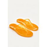 BonuStep Jelly Candy Kadın Turuncu Şeffaf Parmakarası Jel Plaj Terlik