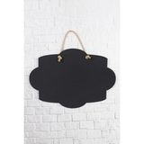 Bonvos Ahşap Dekoratif Yazı Tahtası 2 Adet Siyah Halat İp Askılı 20 cm x 29 cm Ölçüler