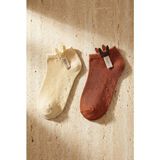 Bony Socks 12501K2007 2pck Aksesuarlı Çocuk Step Çorap Ekru-Kahve - 9 - 12 - 202-Kahverengi